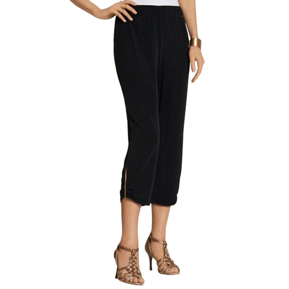 Chico's Knit Kit Crop Pants, Chico's Size 1 (US 8), Black